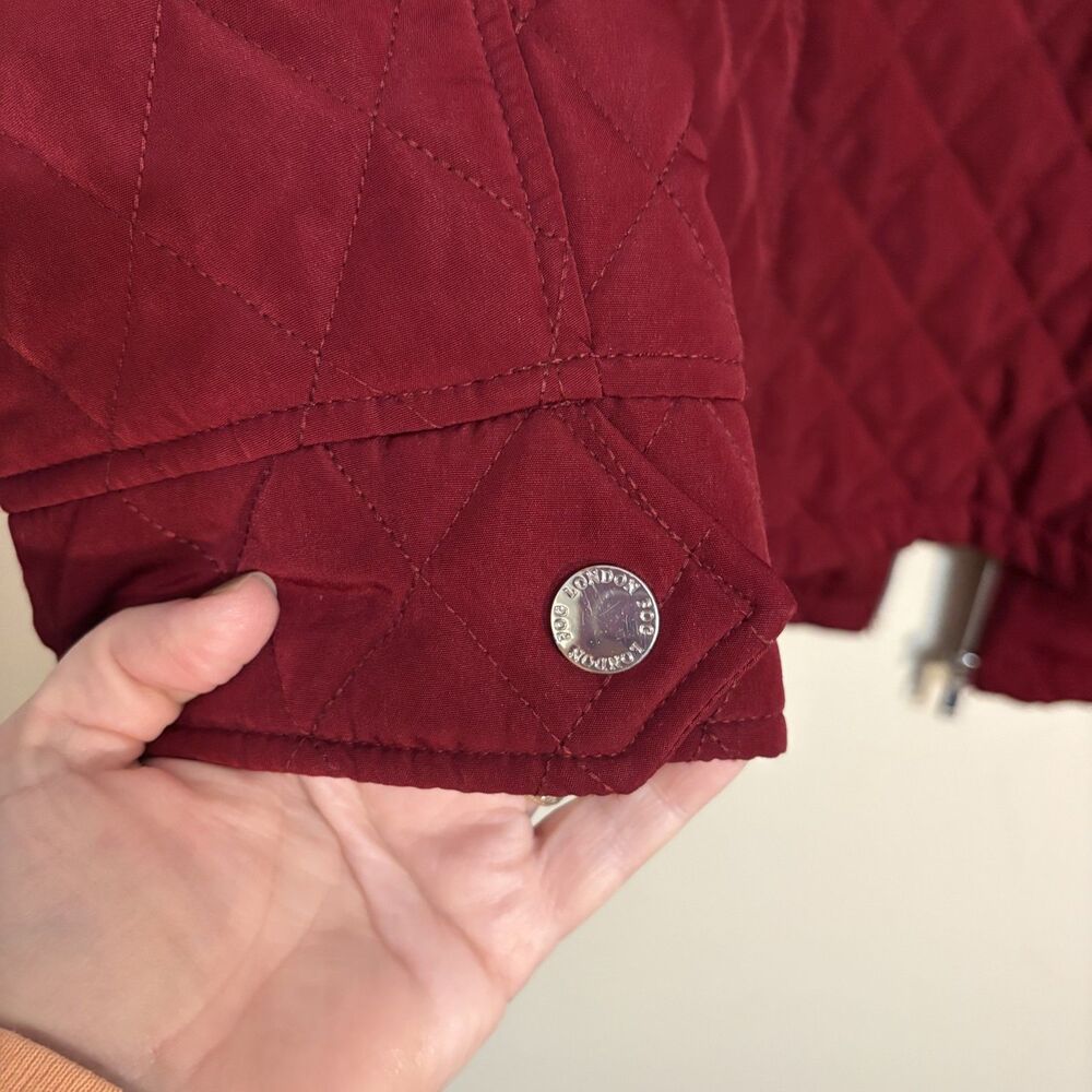 London Fog Women's Quilted All Weather Quilted Jacket Burgandy XL - No Hood - Picture 8 of 9